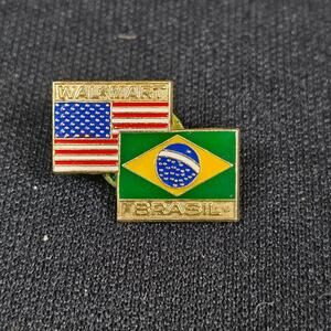 Walmart USA Brazil Flag Pin Corporate Souvenir Lapel Pin